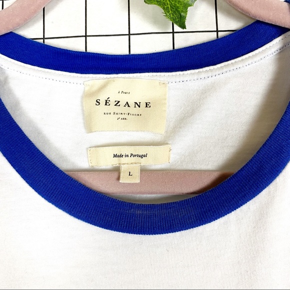 Sezane Vintage The Sun Machine 100% Organic Cotton T-Shirt in size L - Picture 3 of 6